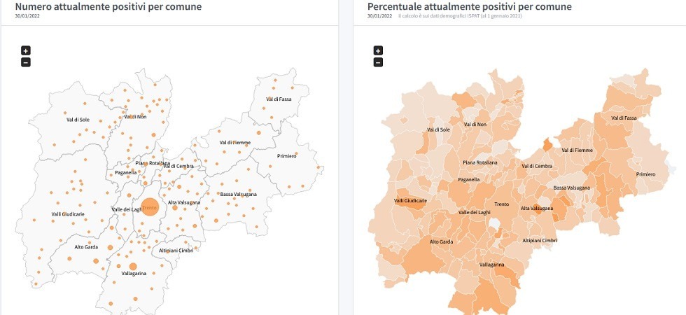 Covid, il 5,3% della popolazione di Sarnonico attualmente positivo
